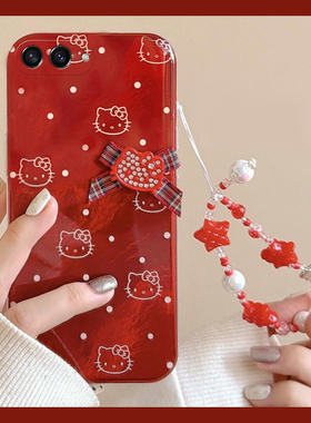 2026波点kt猫适用三星zflip7fe手机壳zfold6红色zflip5手链w23flip新年3折叠屏zfold2凯蒂猫w22/w21/galaxy硬