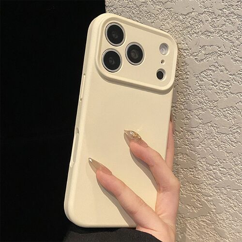 手机壳液态硅胶简约古董白纯色亲