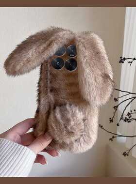 晕染拼色撞色适用小米17手机壳15spro兔子14ultra耳朵13秋冬季12spo/12x毛绒11青春版10软mix4/8se/civi5/4/3