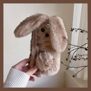 t35 y53 y33 y77e立体y97软y93s 晕染拼色撞色适用vivoy500pro手机壳y300i兔子y200gt耳朵y100t毛绒y50m秋冬季