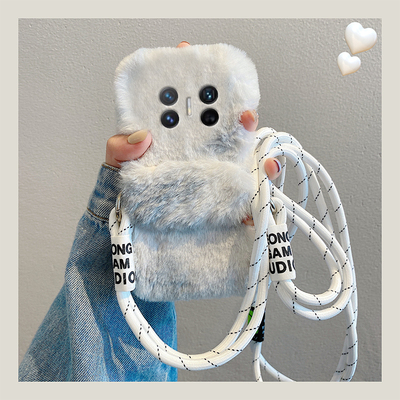 水墨晕染拼色适用华为magicv3手机壳magicvs2立体p50背夹pockets秋冬季matexs2挂绳x5折叠屏x3毛绒pocket2硬