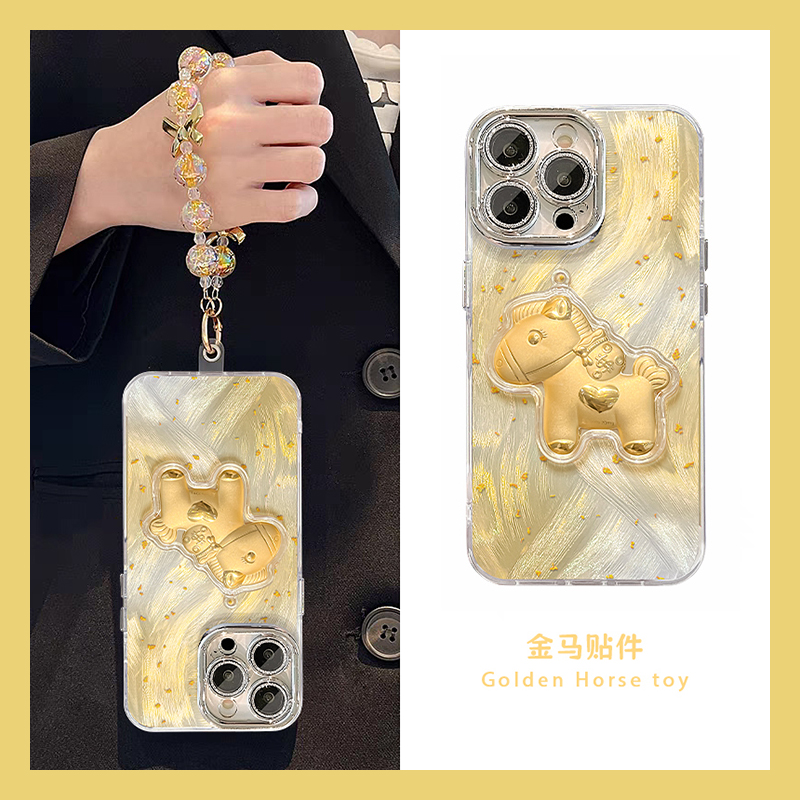 晕染金箔金马适用oppo一加ace5pro手机壳ace3v立体1+13带支架12羽纱ace2挂链11新款acepro硅胶1+oneplus卡通p