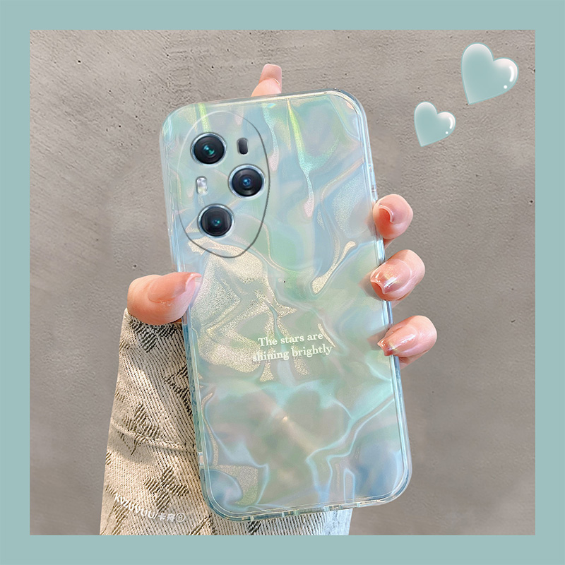 水波纹晕染英文小众手机壳