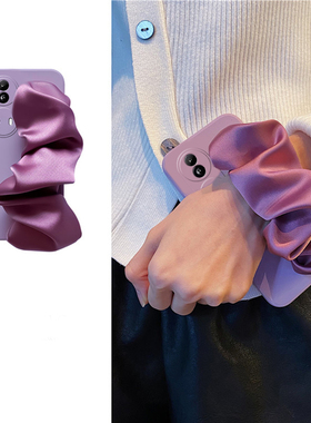 适用opporeno11手机壳reno10pro紫色豆沙reon9褶皱8腕带7se高级感6简约5k硅胶realme真我gt5软壳a3+a2x十oppo