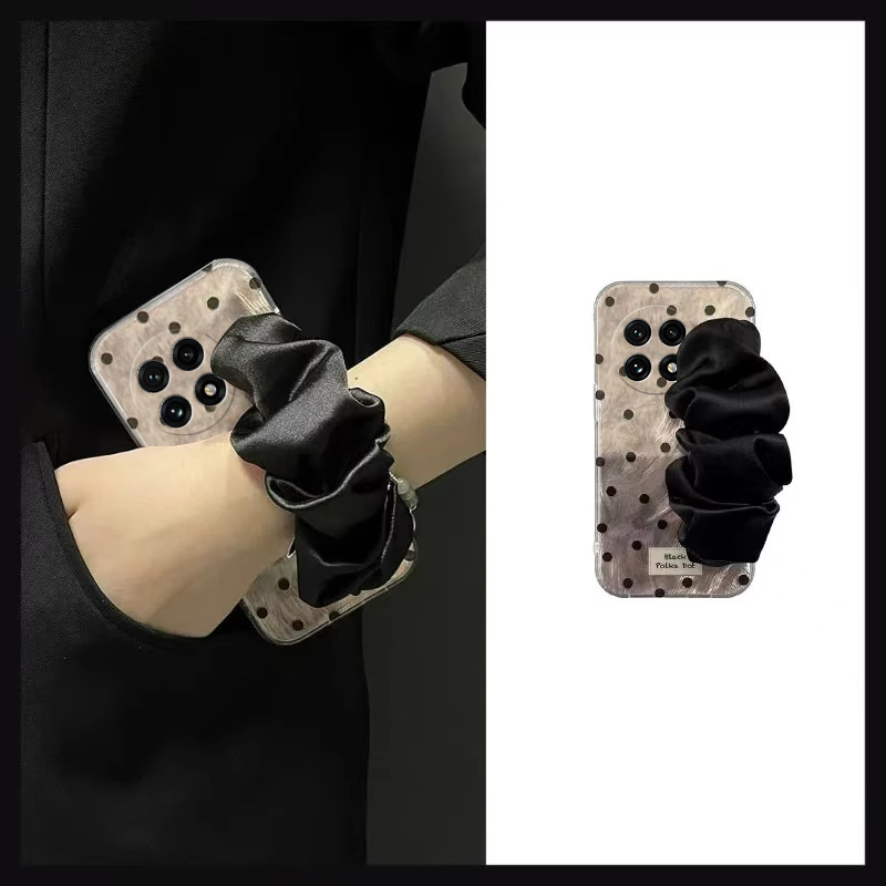 ins风满屏波点适用oppo一加12手机壳ace3立体2pro褶皱2v丝巾1腕带9rt羽纱8t硅胶7tpro新款6t/1+oneplus透明软