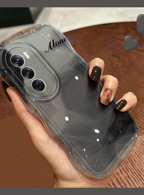 适用opporeno12手机壳reno11水墨晕染reon10pro透灰色9小众8高级感7se韩系6硅胶realme真我gt5女a3+a2x十oppo