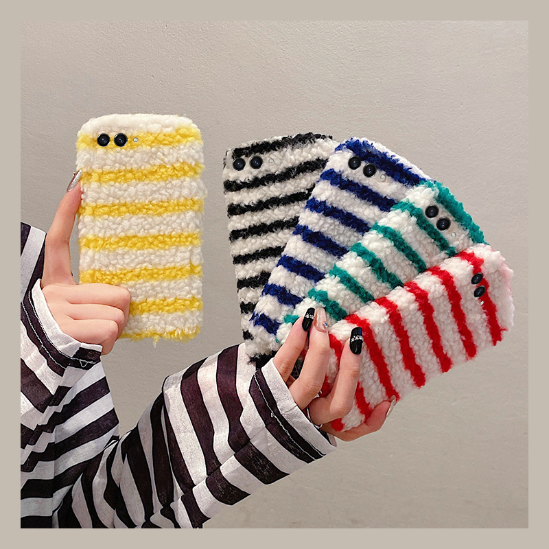 ins风撞色线条适用三星zflip7fe手机壳zfold6拼色zflip5条纹w23flip秋冬季3折叠屏zfold2毛绒w22硬w21/galaxy