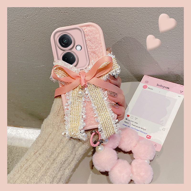 丝巾蝴蝶结适用oppok11手机壳k10pro少女心r17毛球r15挂链por日韩0ppo毛绒绒opop立体秋冬季硅胶冬天立体新款