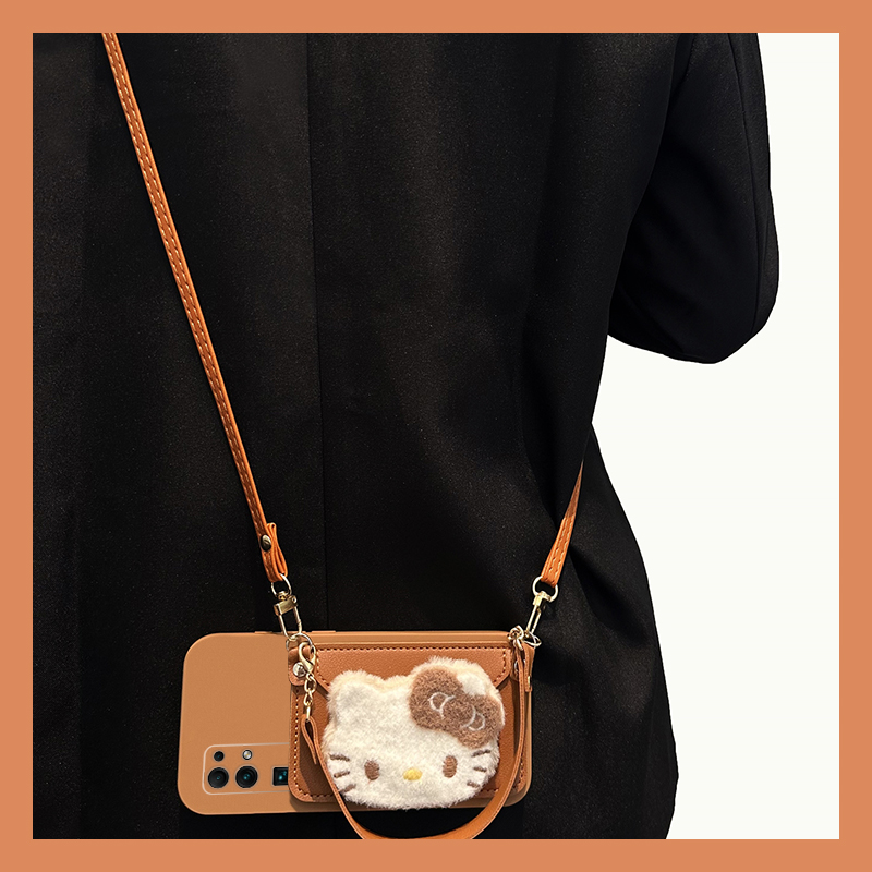 凯蒂猫零钱包适用华为荣耀30pro+手机壳v30立体畅玩30plus斜挎30s可背带x20se卡包10青春版9x挂绳honor十卡通