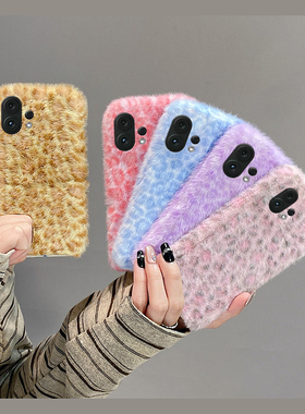 ins风拼色豹纹适用vivos30promini手机壳s20晕染s19pro保暖s17t秋冬季s16e毛茸茸t1毛绒s15新款s12s10s9s7s1