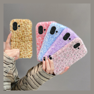 ins风拼色豹纹适用vivos30promini手机壳s20晕染s19pro保暖s17t秋冬季 s12s10s9s7s1 s16e毛茸茸t1毛绒s15新款