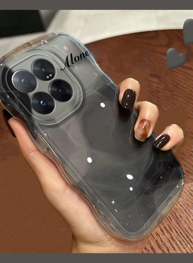 适用小米14pro手机壳13ultra水墨晕染12x红米note13透灰色11青春版sultra小众10s新款12spro韩系k70e硅胶k60+