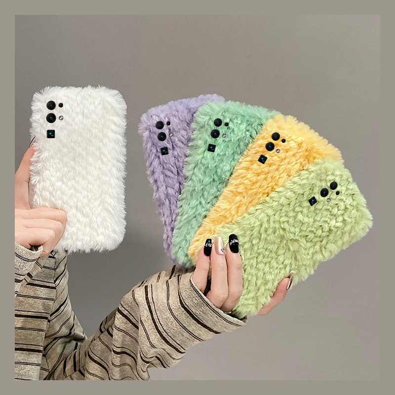 ins风编织纹适用华为荣耀30pro+手机壳30s纯色v30简约x30i秋冬季畅玩30plus毛绒x20se毛茸茸x10max软play4t/3