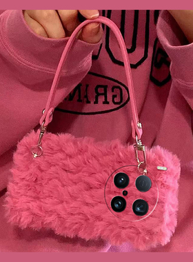 玫红波浪纹适用vivox200promini手机壳x100s挂绳x100i简约100ultra秋冬季x90s日韩x80手提x70t硅胶x60毛绒x50