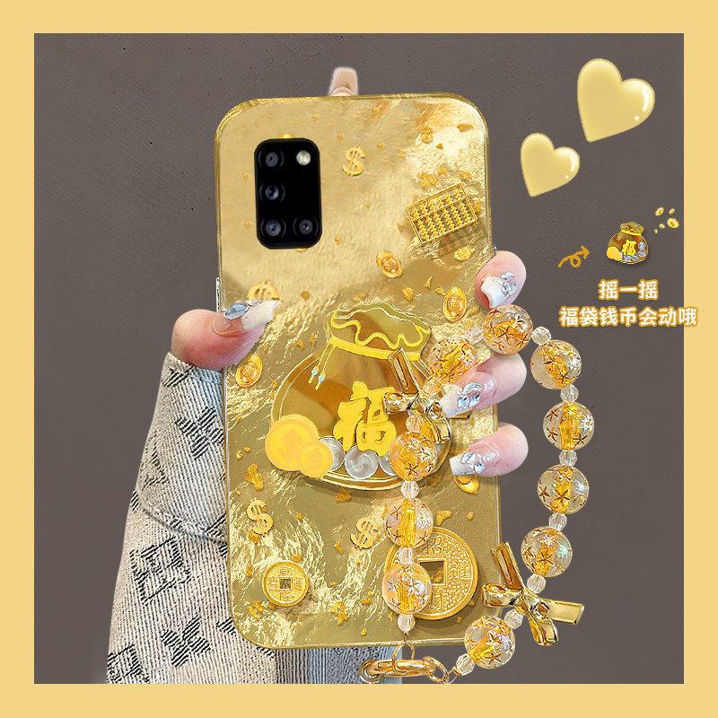 手机壳硅胶冰川纹新年金箔2026立