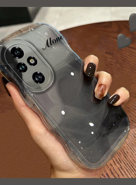 适用华为荣耀200手机壳honor100水墨晕染nova12透灰色90pro小众11ultra新款70por韩系80se硅胶play8t十x50i+7