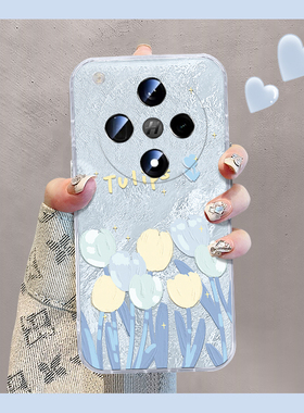 油画郁金香花朵适用oppofindx8pro手机壳fondx7ultra蓝色6春日5日韩a3por小清新a2x小众a1透明0ppo硅胶opop软