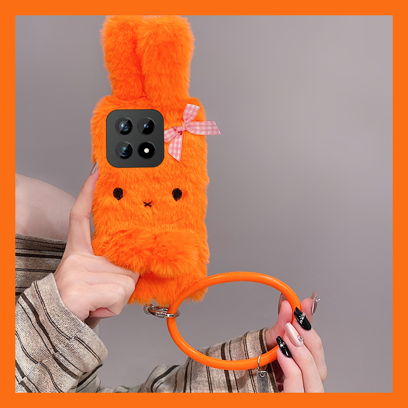 橙色米菲兔兔子适用vivoiqoo15手机壳iqoo13pro手环12斜挎11s秋冬季icoo10毛绒绒9硅胶8毛茸茸7爱酷3保暖iq00
