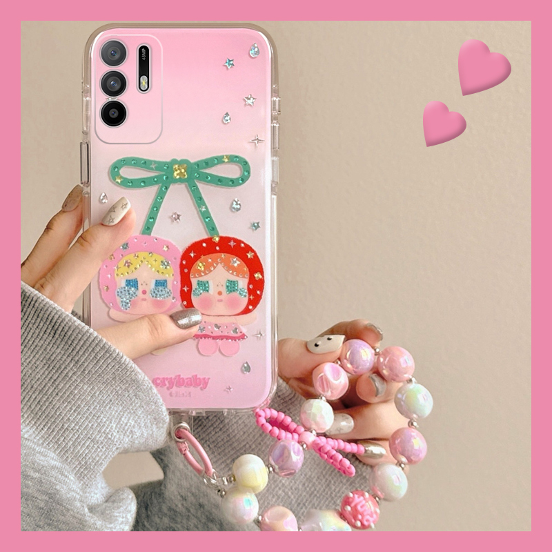 樱桃哭娃女孩适用oppoa3pro手机壳a2x挂链a1晕染a97可爱a96趣味a95卡通a93a91a72a58a57a52a32a11a9a31a8a5软