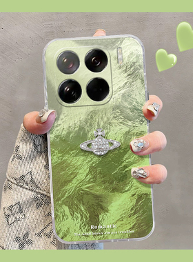绿色晕染适用小米15pro手机壳14水钻13sultra高级感12spor日韩12x小众11青春版简约10s米女mi硅胶锡纸纹立体p