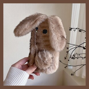 晕染拼色撞色适用vivoy9s手机壳y7s兔子y5s耳朵y3毛绒u3x毛茸茸z6秋冬季 z5x卡通z3i立体z1i冬天y9s保暖vivo软