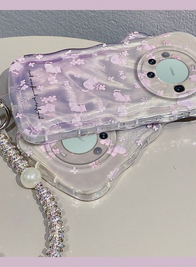 适用华为mate60pro手机壳p60por紫色花朵mata40e猫咪50e渐变p50e羽纱p40碎花30epro硅胶p30软壳畅享70+十小众