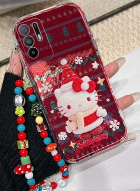 圣诞雪花kt猫适用oppoa3pro手机壳a2x红色a1新年a97手链a96凯蒂猫a95a93a91a72a58a57a52a32a11a9a31a8a5卡通