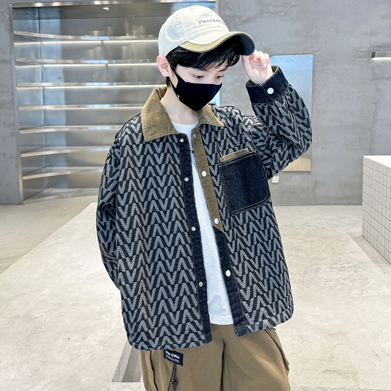男童衬衫童装潮宝舒服韩版男生服饰潮款炸街帅气长袖潮酷酷帅男孩