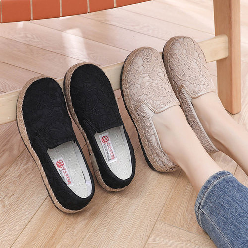 透气单鞋棉麻鞋懒人鞋老北京布鞋