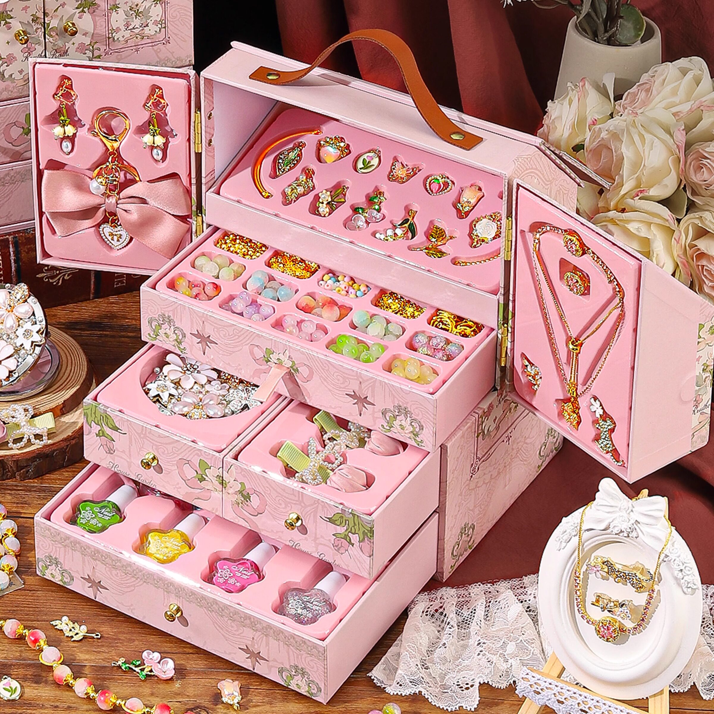 鲜花满屋串珠礼盒手工diy