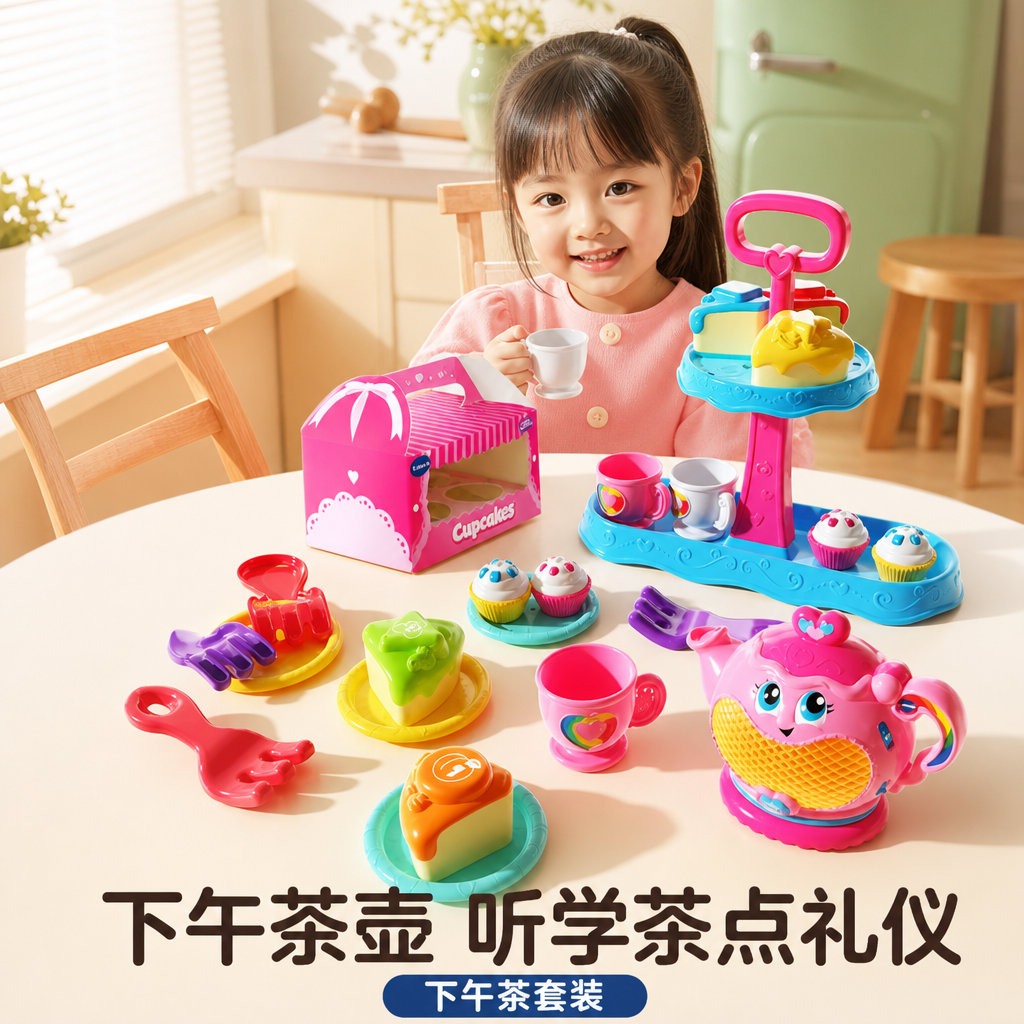 儿童公主过家家仿真下午茶套装生日礼物女孩迷你厨房益智玩具小