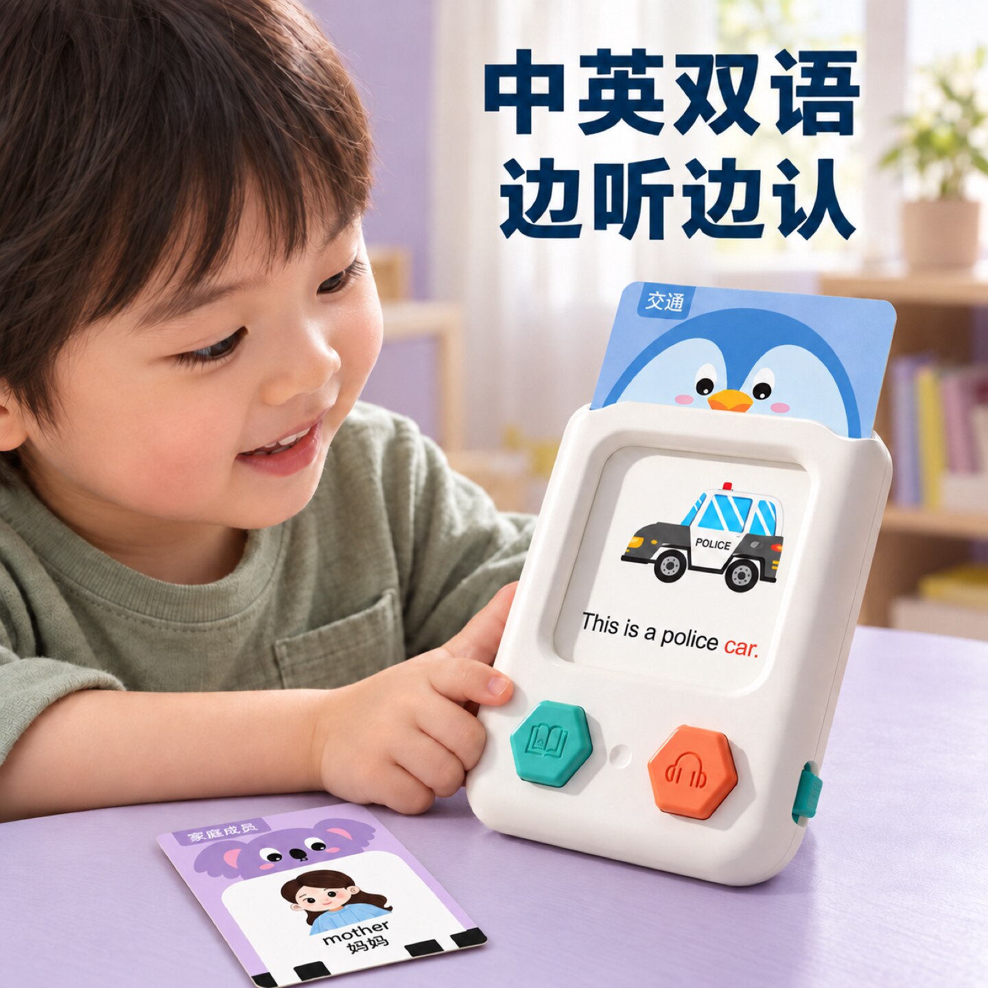 0-8岁双语启蒙无屏护眼点读机