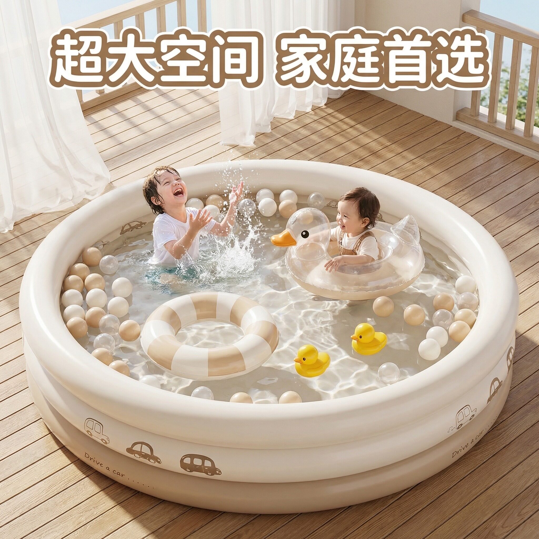 充气儿童游泳池家用折叠户外宝宝戏水池婴儿大号加厚免安装室内泳