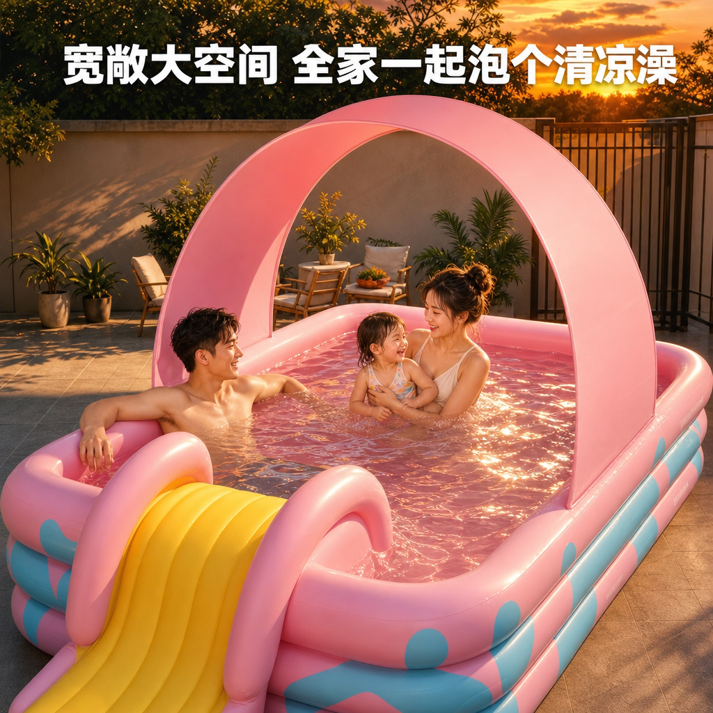 儿童电动充气游泳池家用户外