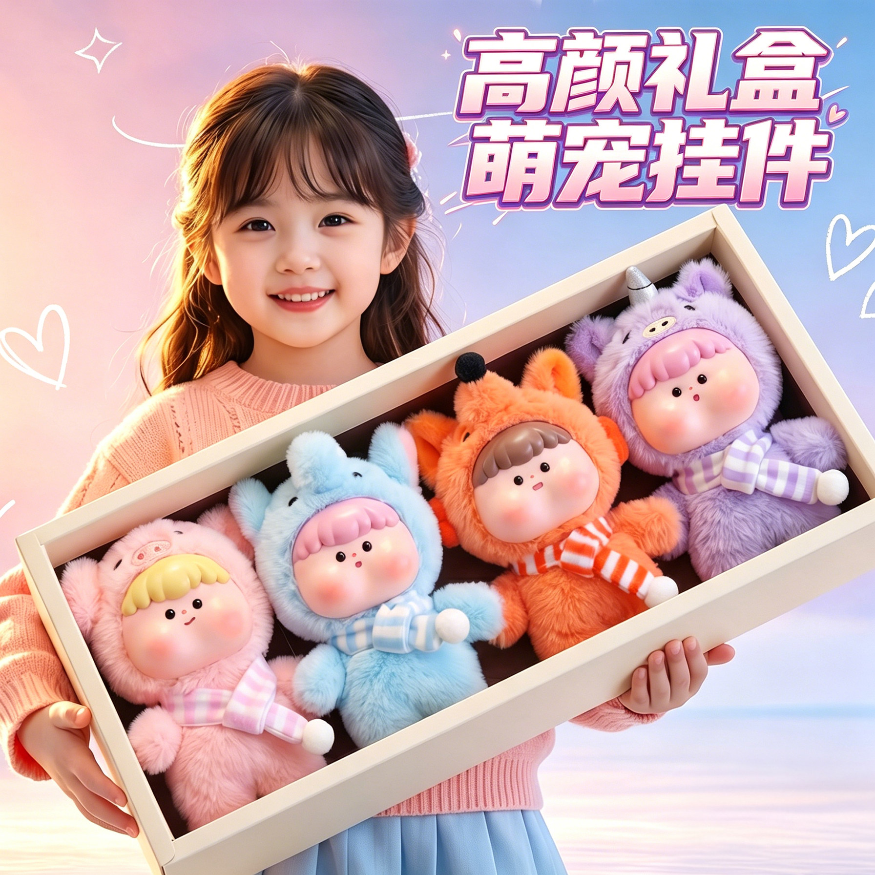 潮玩娃娃套装大礼盒生日礼物