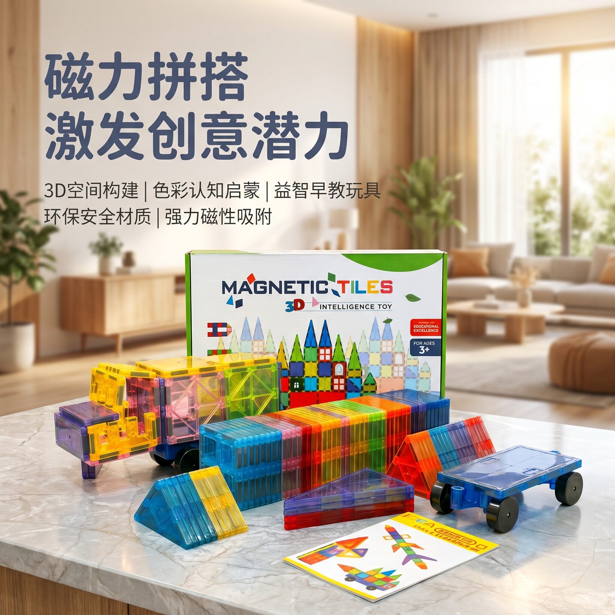 彩窗磁力片儿童益智玩具积木