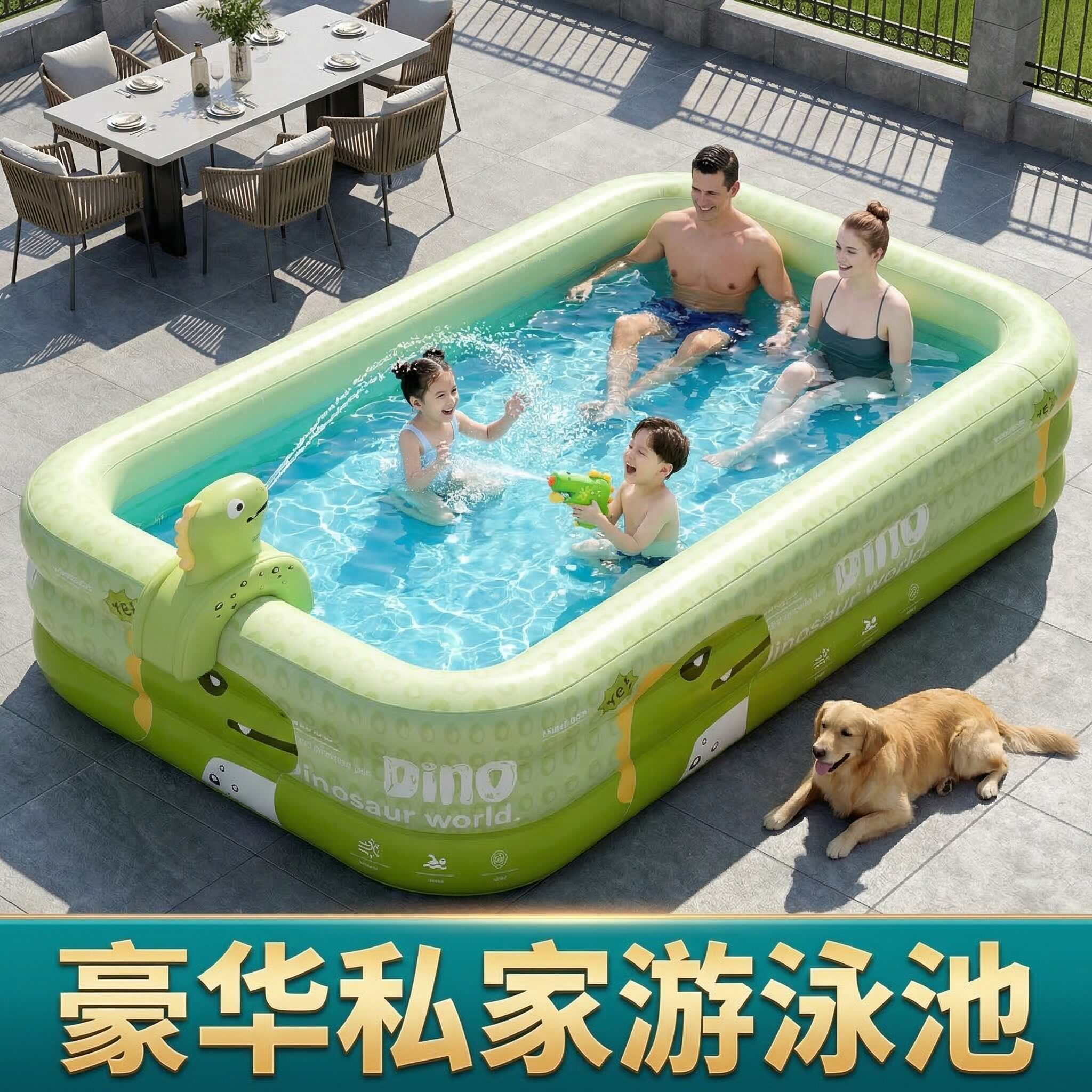 家用亲子水池洗澡池户外泳池宝宝泳池遮阳棚夏天玩水小型大号儿童