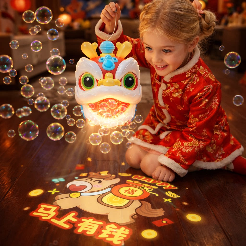 手提灯笼泡泡机新年礼物儿童女孩玩具2026新款3到6岁10女童生日