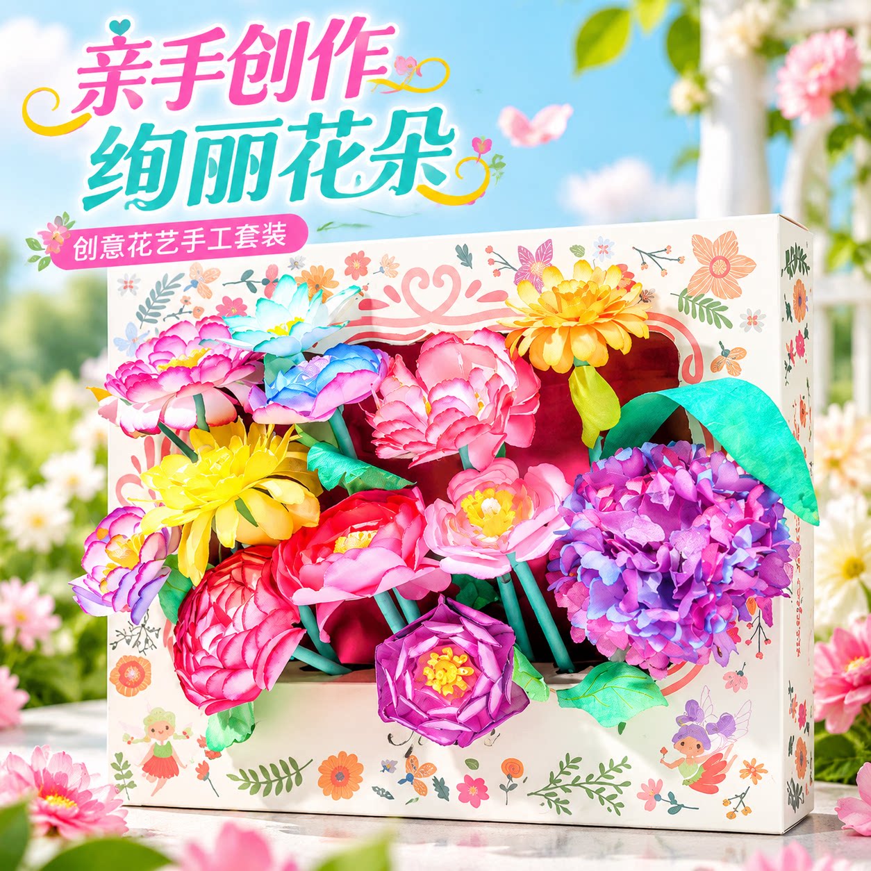 DIY染色花朵花艺师过家家玩具