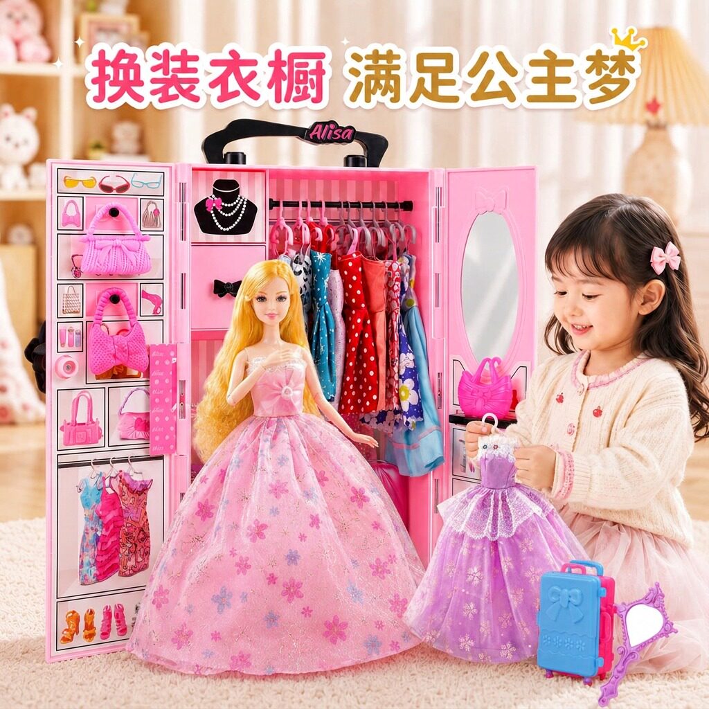 女孩时尚公主衣柜换装娃娃套装