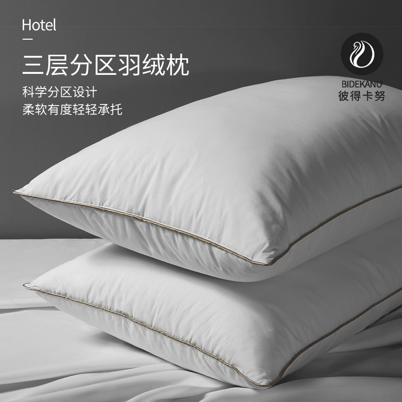 全棉95白鹅绒五星级助睡眠枕芯
