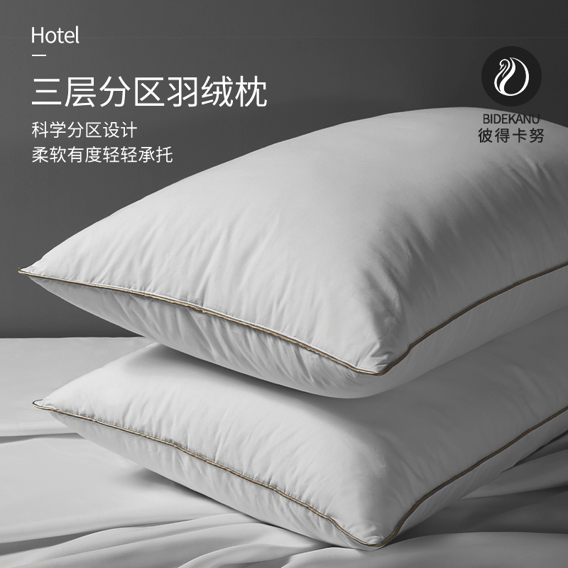 彼得卡努羽绒枕头助睡眠护颈椎五星级酒店专用白鹅绒枕芯家用单人_彼得卡努旗舰店_床上用品-第2张图片-提都小院