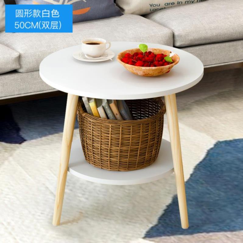 日式小户型e桌子木头茶几边角几圆形小圆桌休闲摆h设个性阳台卧室