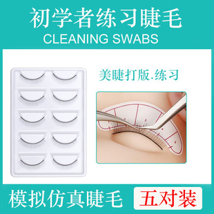 初学者练习睫毛五对装美睫学员培训嫁接单根多根背胶展示打板条