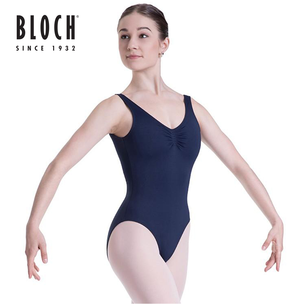 Bloch Overture Odetta无袖女性芭蕾舞褶皱设计练功服