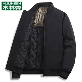木林森男士秋冬季棉衣加厚棒球领羽绒棉服保暖棉袄中青年夹克外套