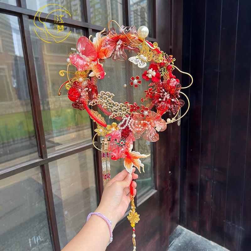 金玉满堂原创设计新娘团扇