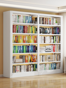 家用钢制书架图书馆多层收纳架一体靠墙储物架简易儿童绘本存放架