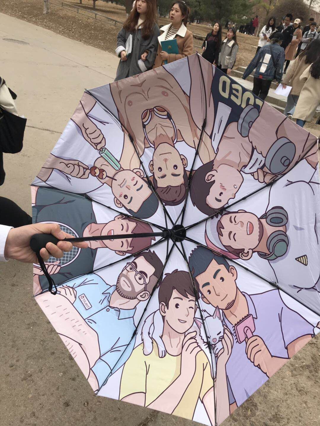 抖音满头大汉汗伞晴雨个性太阳伞创意潮流男士满头大汗同志礼物