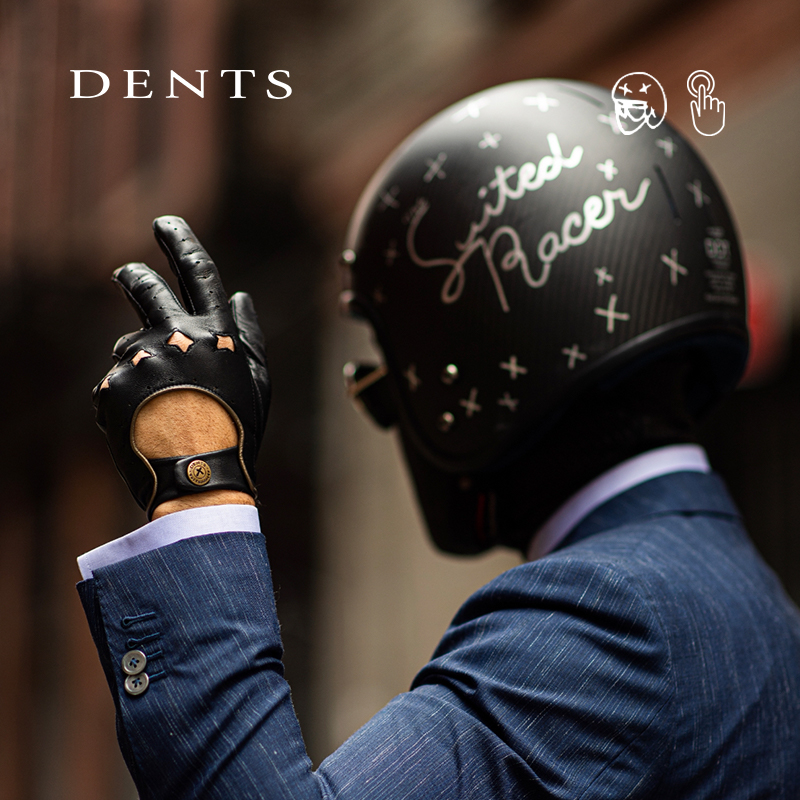 西装暴徒联名|DENTS25秋新款潮酷骑行机车羊皮触屏男士手套5-1000